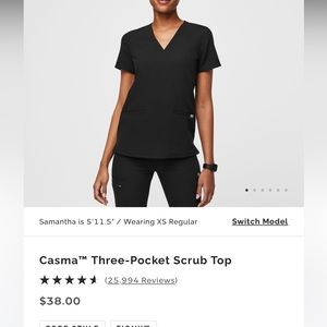 Figs cases three pockets scrub top.